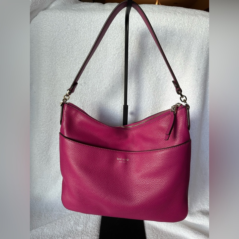 Kate Spade Pebble Leather Magenta Handbag